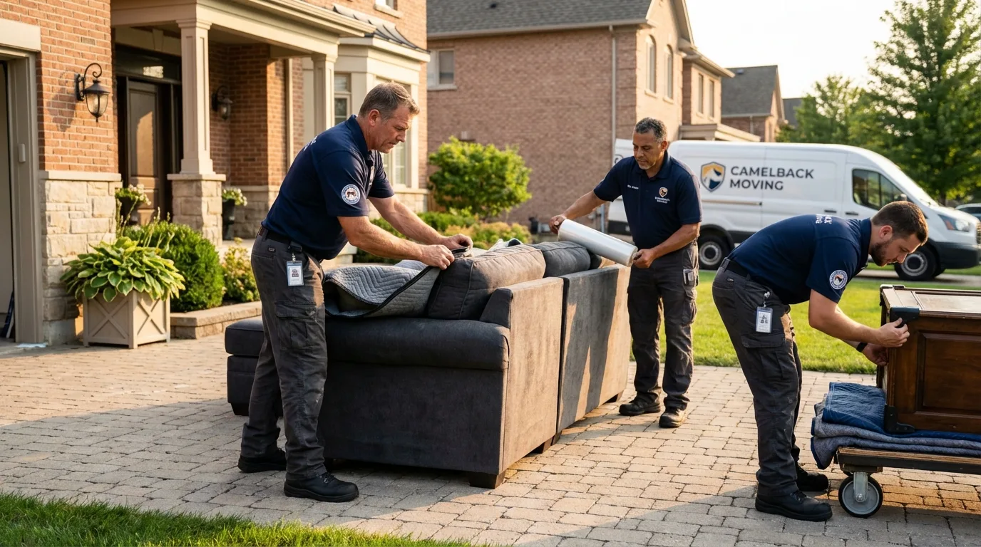 Large estate moving crew wrapping furniture in Egg Harbor City, NJ