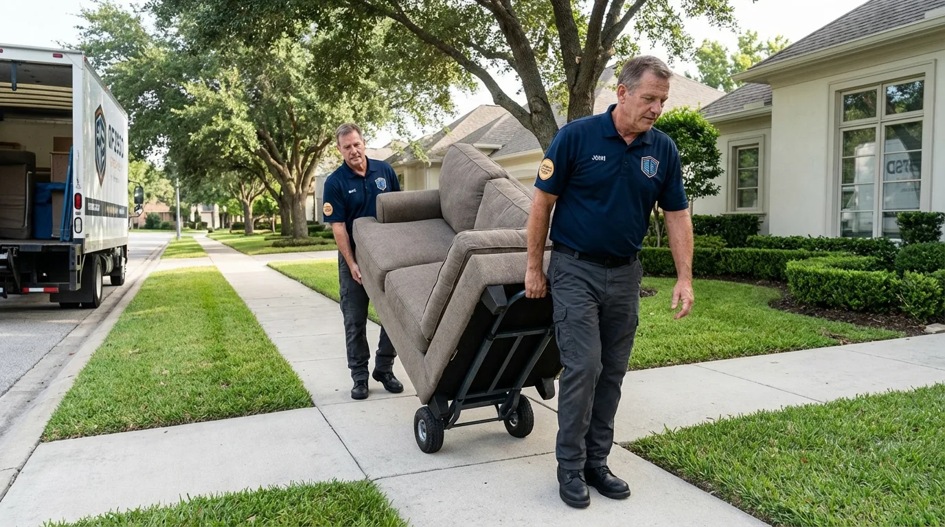 Local residential moving crew loading furniture in Egg Harbor City, NJ