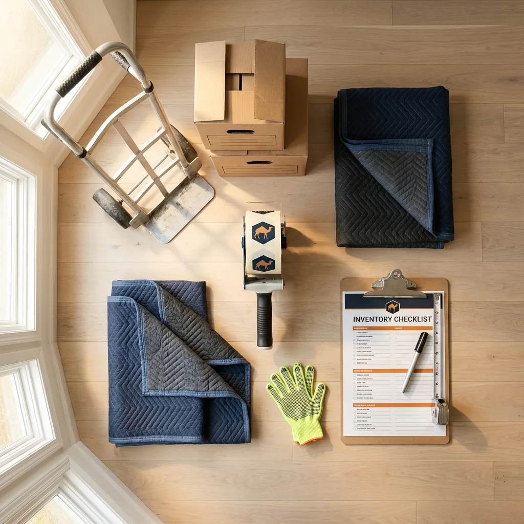 Professional moving supplies and packing materials layout for Egg Harbor City residential relocations